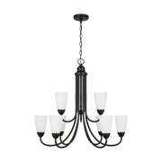 Seville 29" 9-Light Chandelier, Midnight Black Finish - Bees Lighting