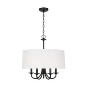Seville 22" 5-Light Shade Chandelier, Midnight Black Finish - Bees Lighting