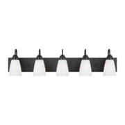 Seville 36" 5-Light Bathroom Vanity, Midnight Black Finish - Bees Lighting