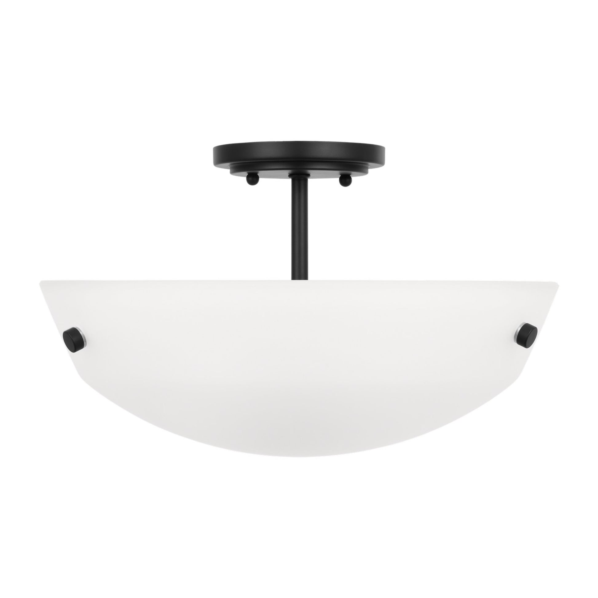 Kerrville 15" 2-Light Semi-Flush Convertible Pendant, Midnight Black Finish - Bees Lighting