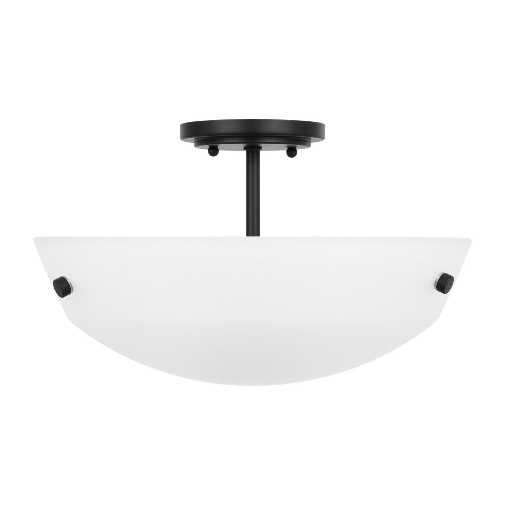 Kerrville 15" 2-Light Semi-Flush Convertible Pendant, Midnight Black Finish - Bees Lighting
