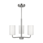 Rhett 18" 3-Light Small Chandelier, Brushed Steel Finish - Bees Lighting
