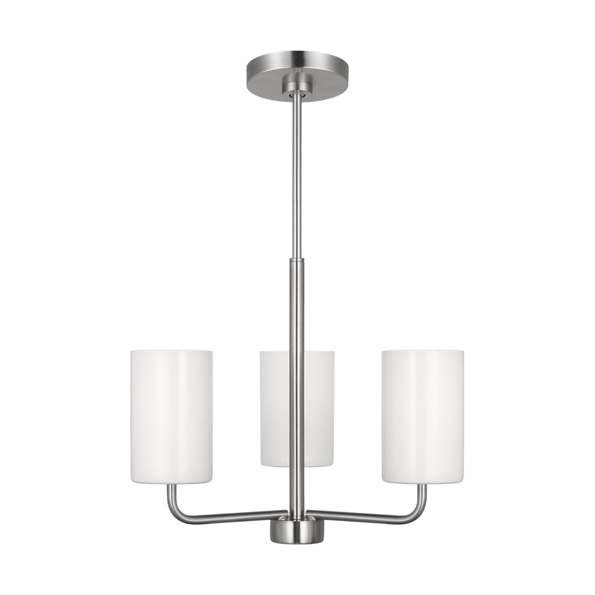 Rhett 18" 3-Light Small Chandelier, Brushed Steel Finish - Bees Lighting