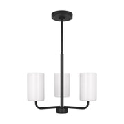 Rhett 18" 3-Light Small Chandelier, Midnight Black Finish - Bees Lighting