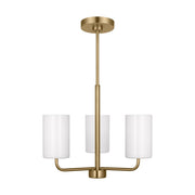 Rhett 18" 3-Light Small Chandelier, Satin Bronze Finish - Bees Lighting