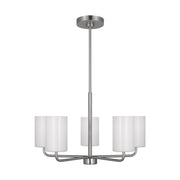 Rhett 24" 5-Light Medium Chandelier, Brushed Steel Finish - Bees Lighting