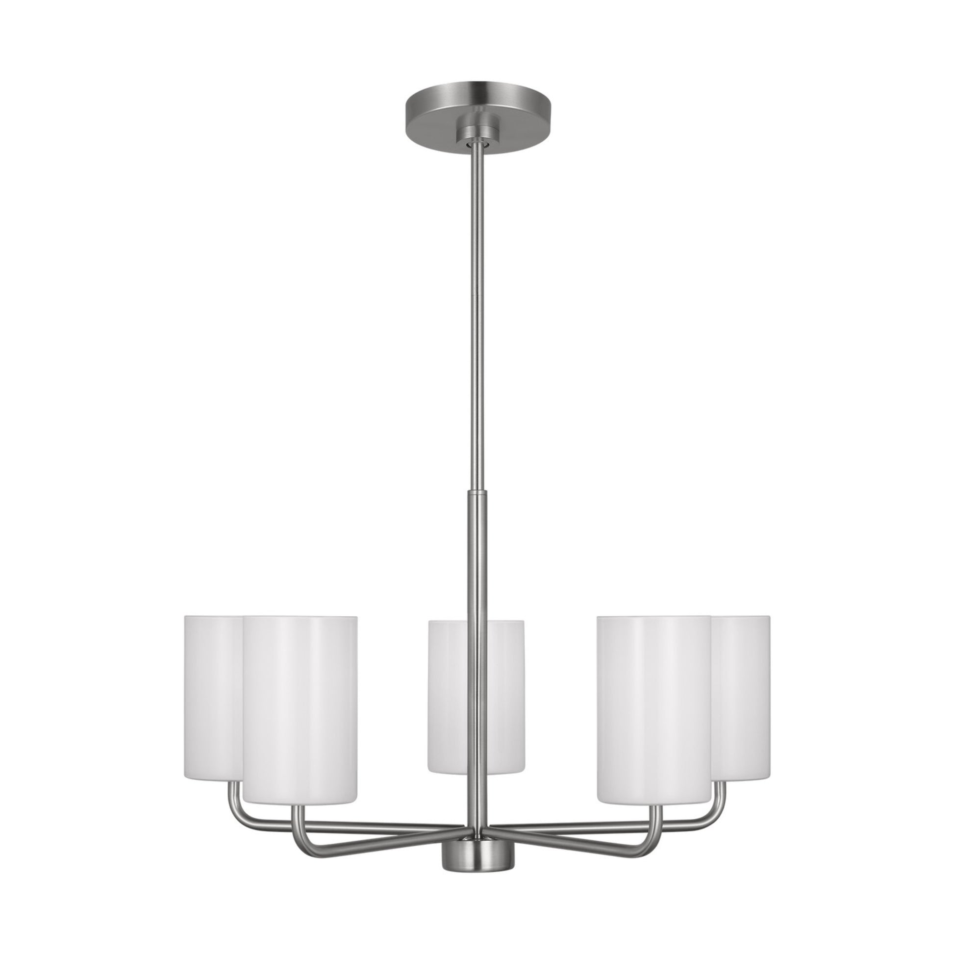 Rhett 24" 5-Light Medium Chandelier, Brushed Steel Finish - Bees Lighting