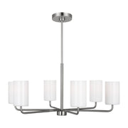 Rhett 32" 6-Light Large Chandelier, Brushed Steel Finish - Bees Lighting