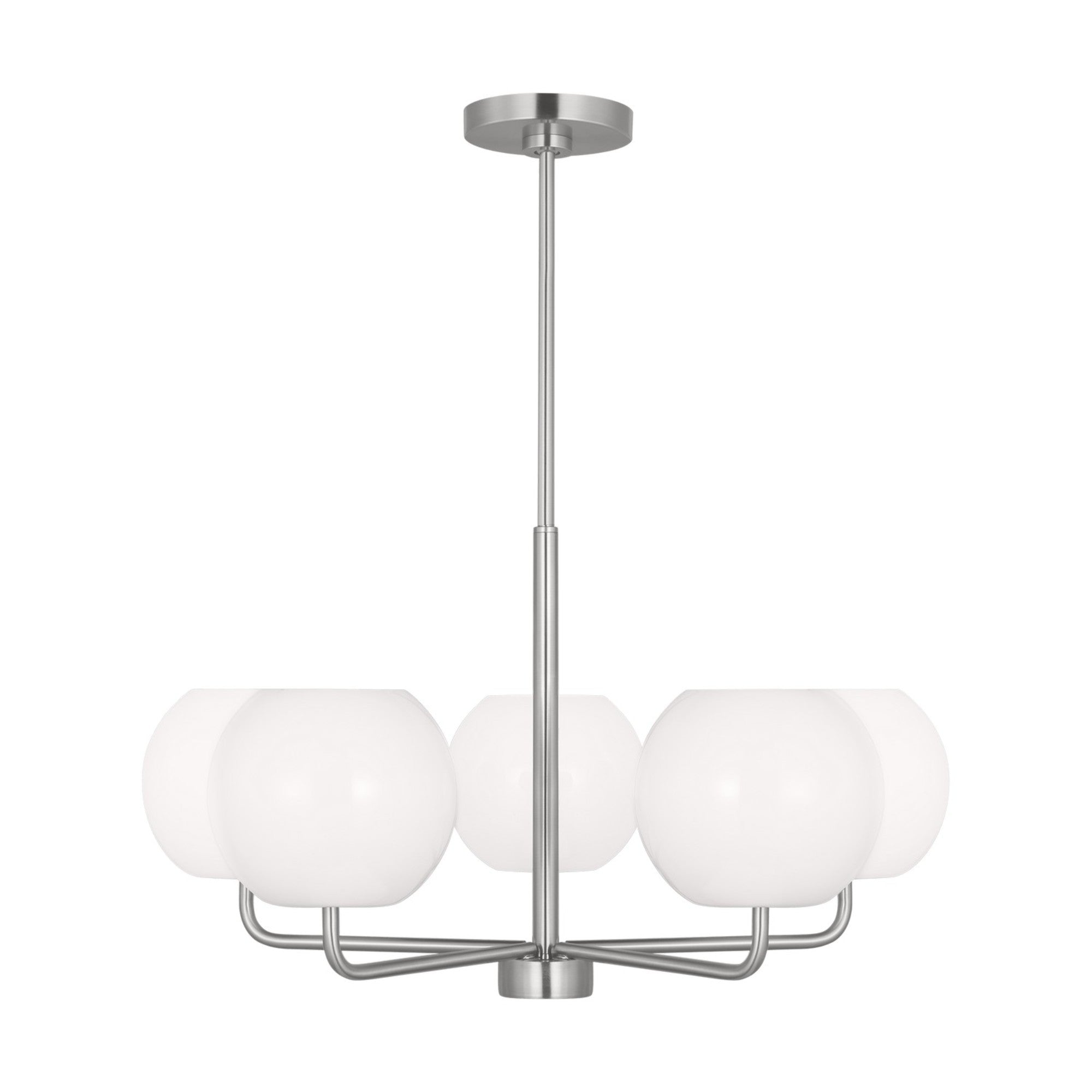 Rory 27" 5-Light Medium Chandelier, Brushed Steel Finish - Bees Lighting