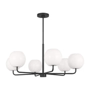 Rory 35" 6-Light Large Chandelier, Midnight Black Finish - Bees Lighting