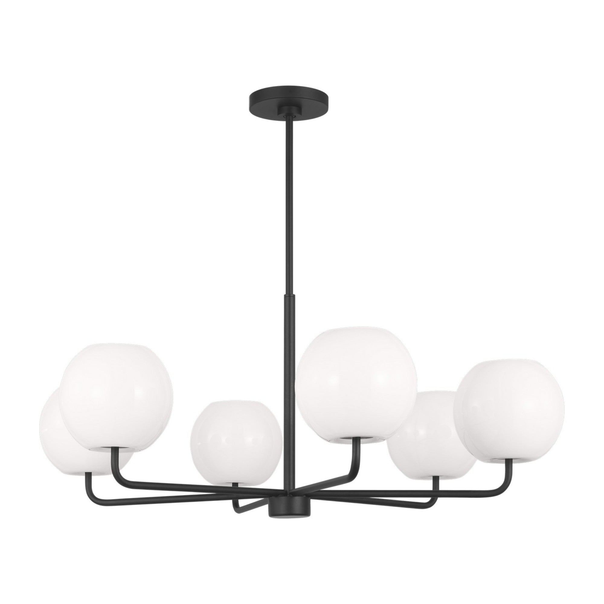 Rory 35" 6-Light Large Chandelier, Midnight Black Finish - Bees Lighting