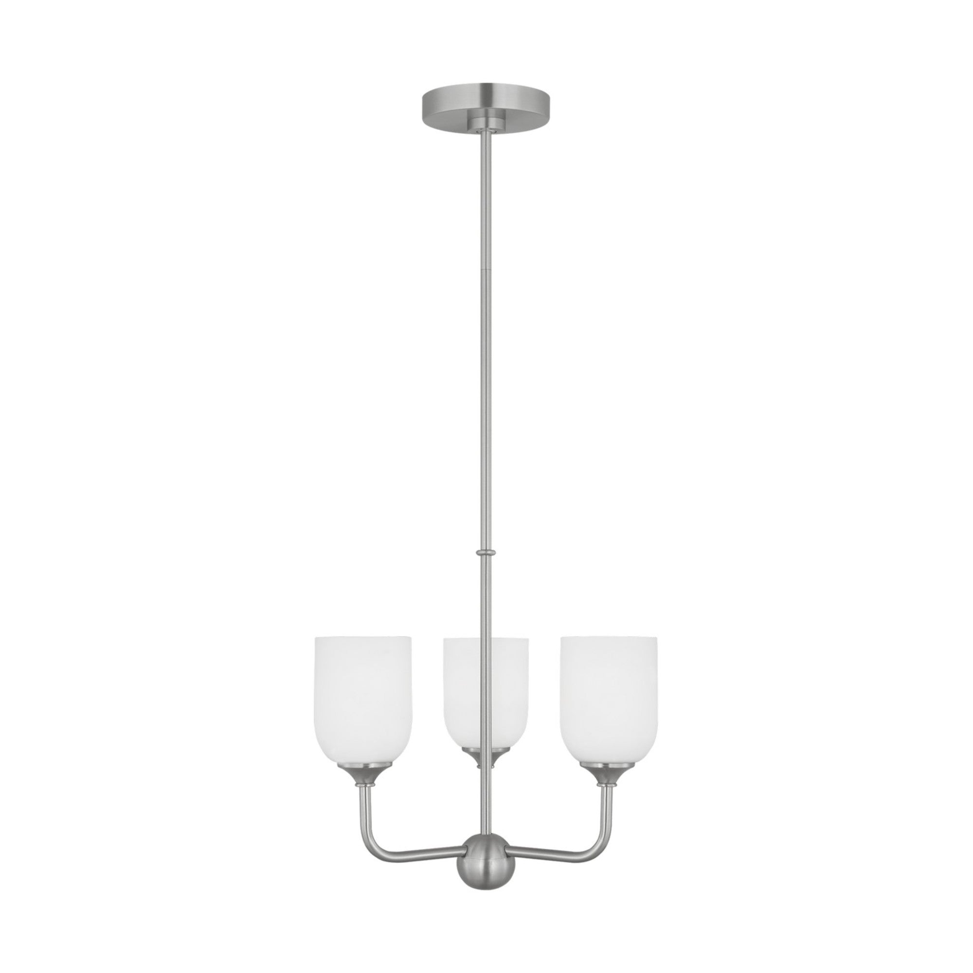 Emile 16" 3-Light Small Chandelier, Brushed Steel Finish - Bees Lighting