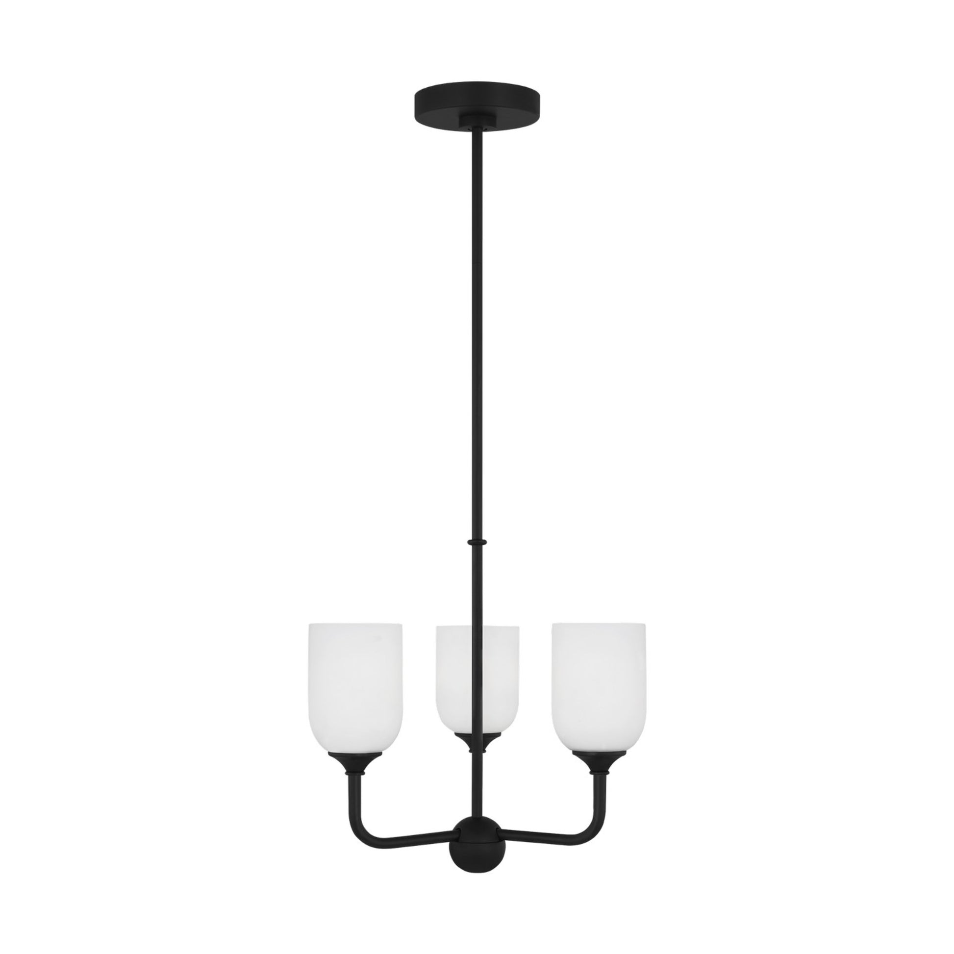 Emile 16" 3-Light Small Chandelier, Midnight Black Finish - Bees Lighting