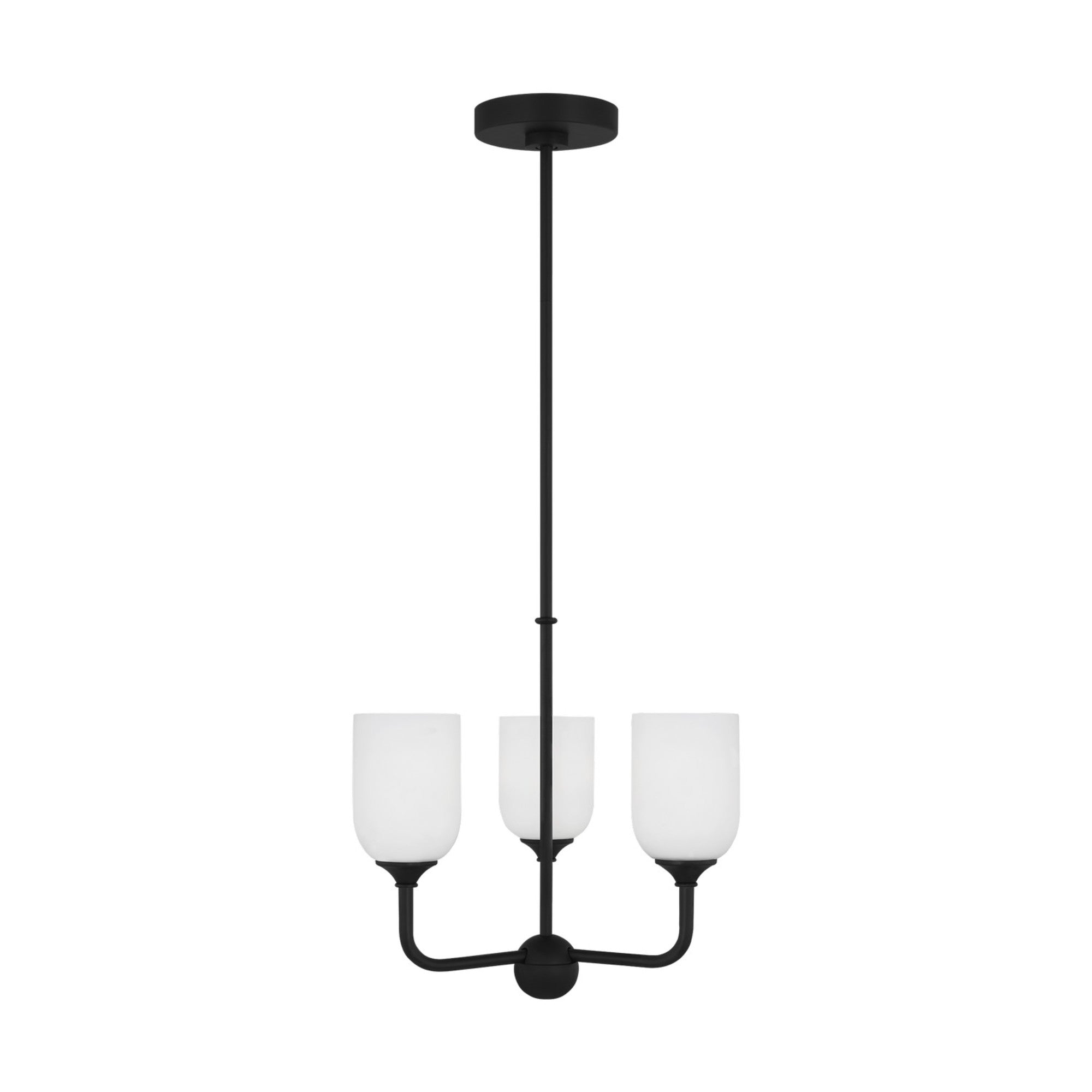 Emile 16" 3-Light Small Chandelier, Midnight Black Finish - Bees Lighting