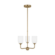 Emile 16" 3-Light Small Chandelier, Satin Bronze Finish - Bees Lighting