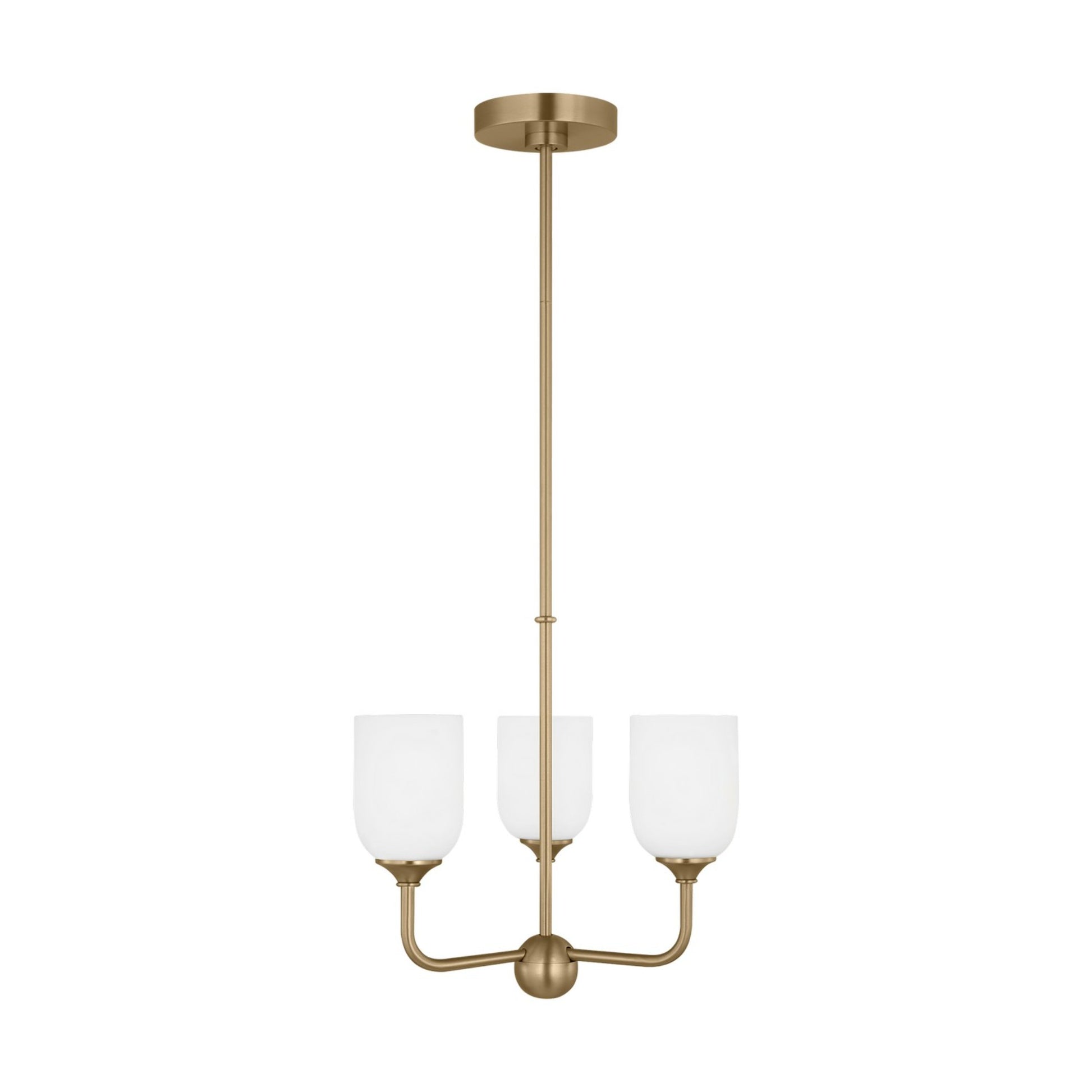 Emile 16" 3-Light Small Chandelier, Satin Bronze Finish - Bees Lighting