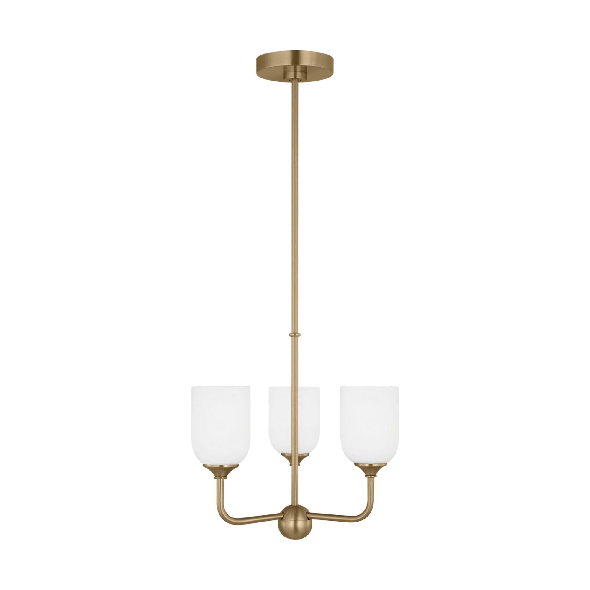 Emile 16" 3-Light Small Chandelier, Satin Bronze Finish - Bees Lighting