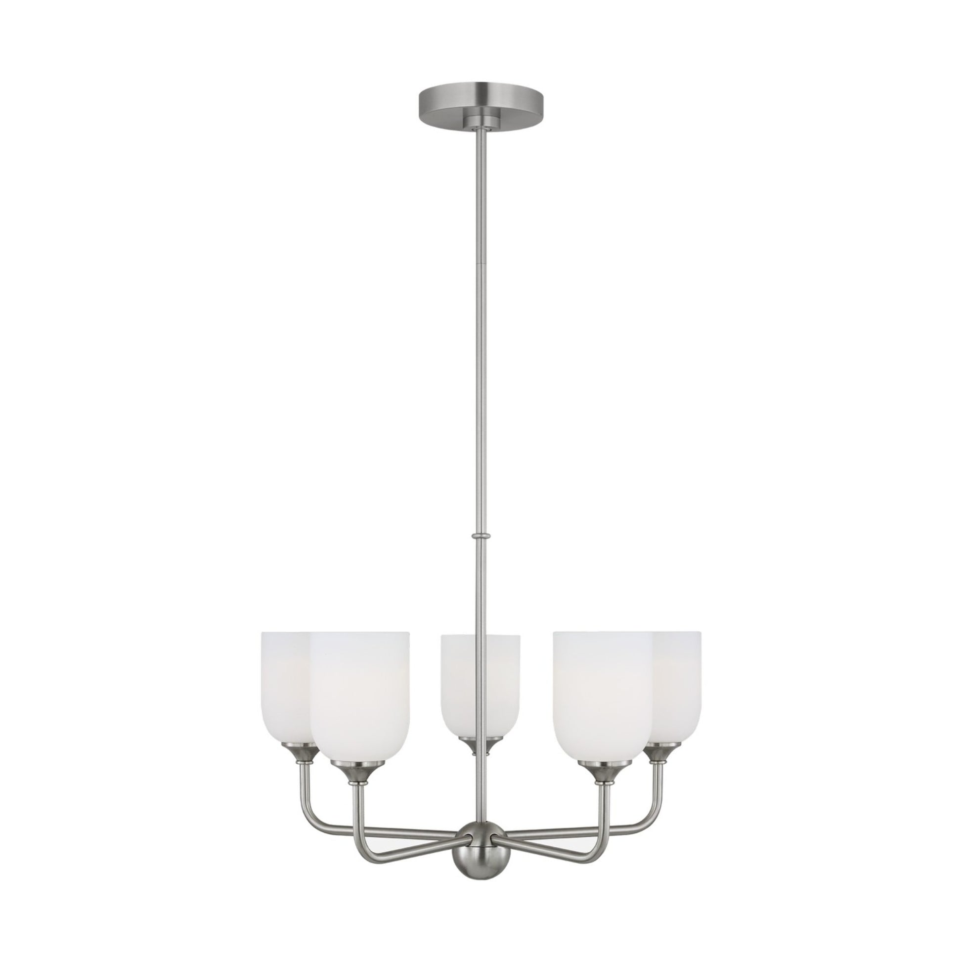 Emile 20" 5-Light Medium Chandelier, Brushed Steel Finish - Bees Lighting