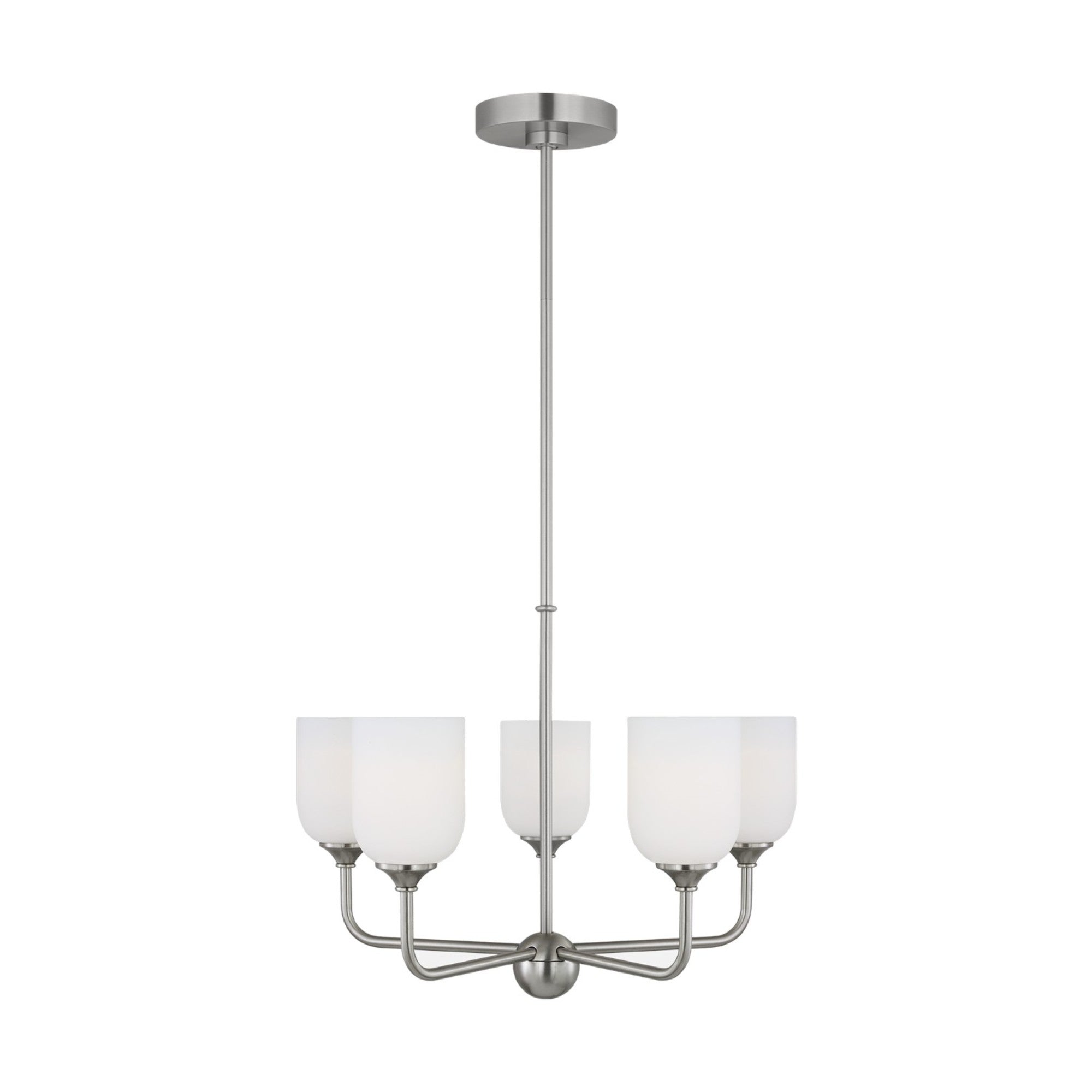 Emile 20" 5-Light Medium Chandelier, Brushed Steel Finish - Bees Lighting