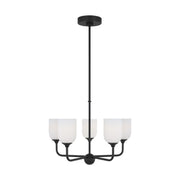 Emile 20" 5-Light Medium Chandelier, Midnight Black Finish - Bees Lighting