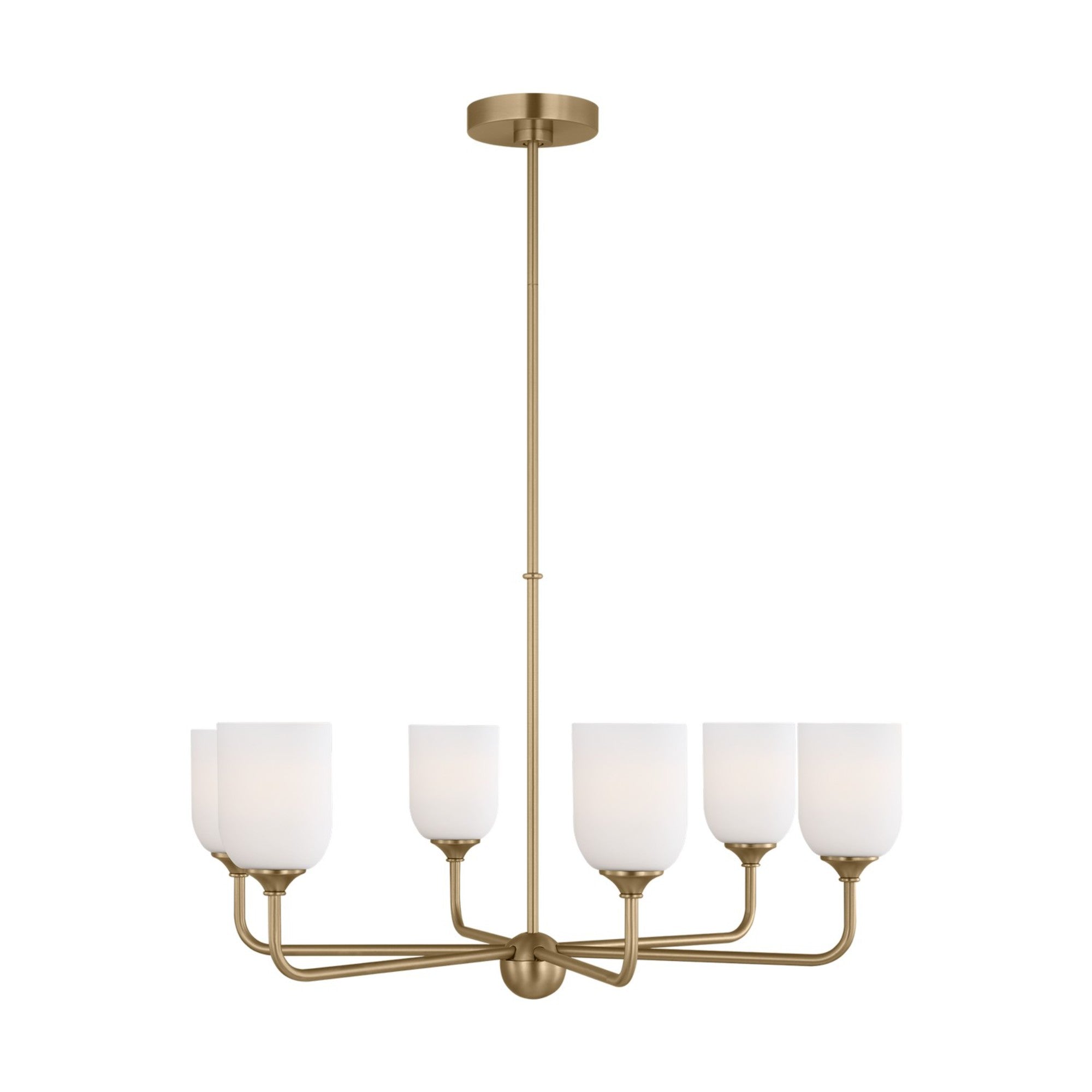 Emile 30" 6-Light Large Chandelier, Satin Bronze Finish - Bees Lighting