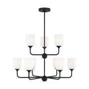 Emile 30" 9-Light X-Large Chandelier, Midnight Black Finish - Bees Lighting