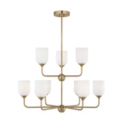 Emile 30" 9-Light X-Large Chandelier, Satin Bronze Finish - Bees Lighting