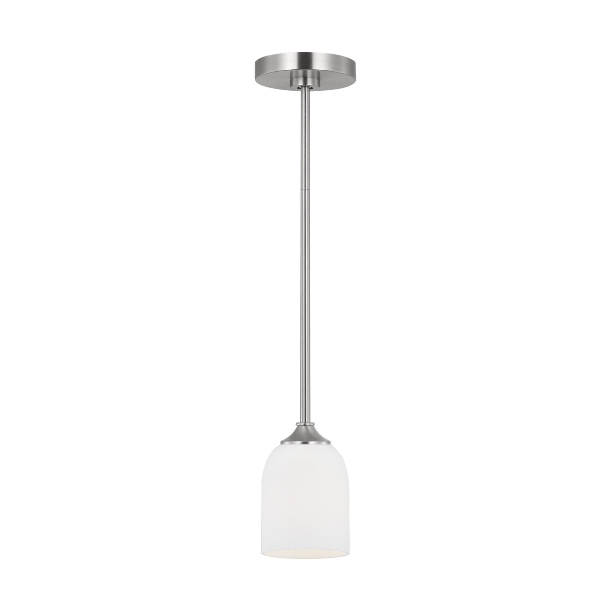 Emile 4" Mini Pendant, Brushed Steel Finish - Bees Lighting