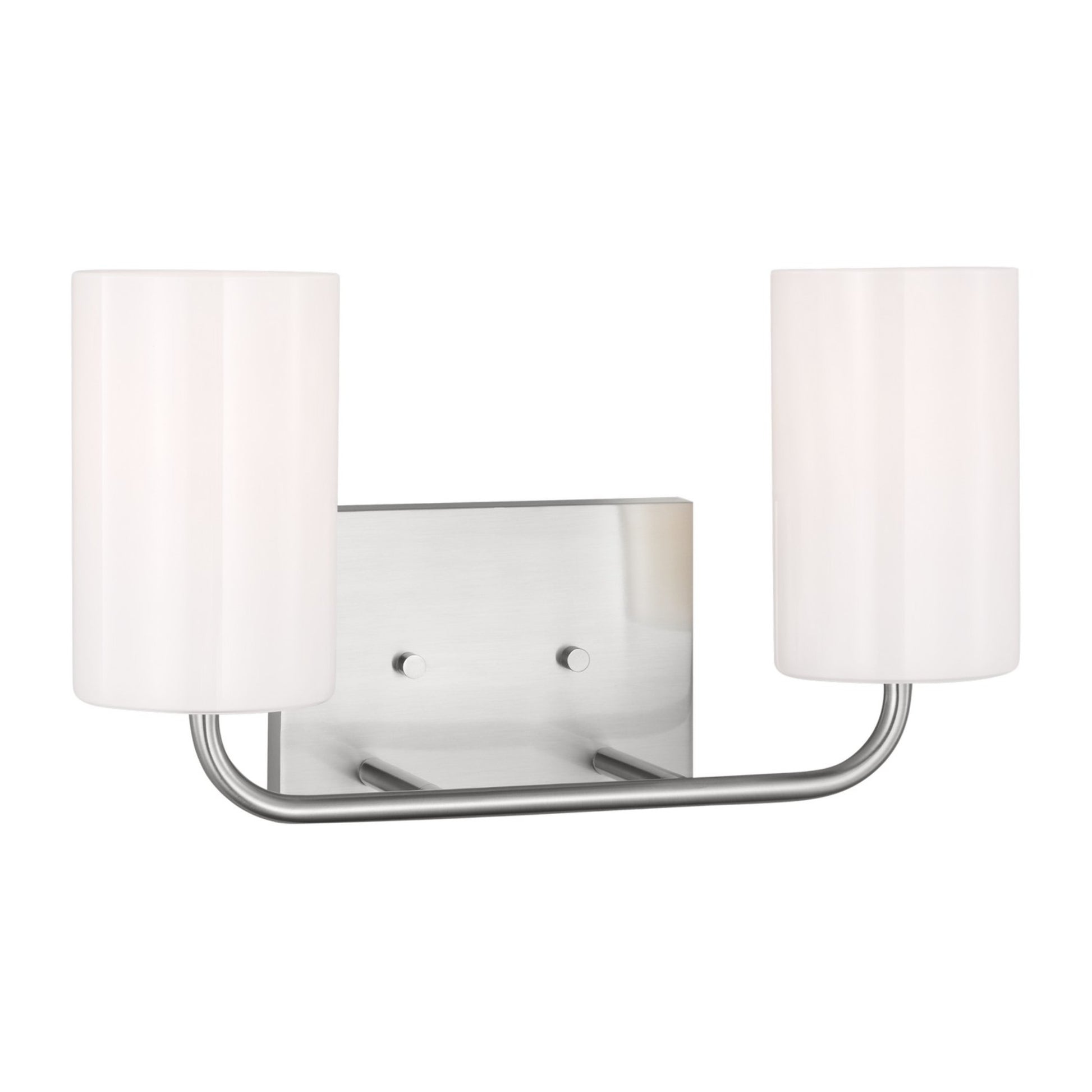 Rhett 15" 2-Light Medium Bathroom Vanity, Brushed Steel Finish - Bees Lighting