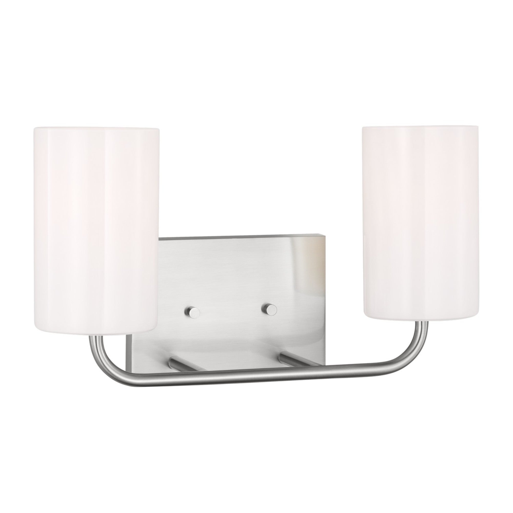 Rhett 15" 2-Light Medium Bathroom Vanity, Brushed Steel Finish - Bees Lighting