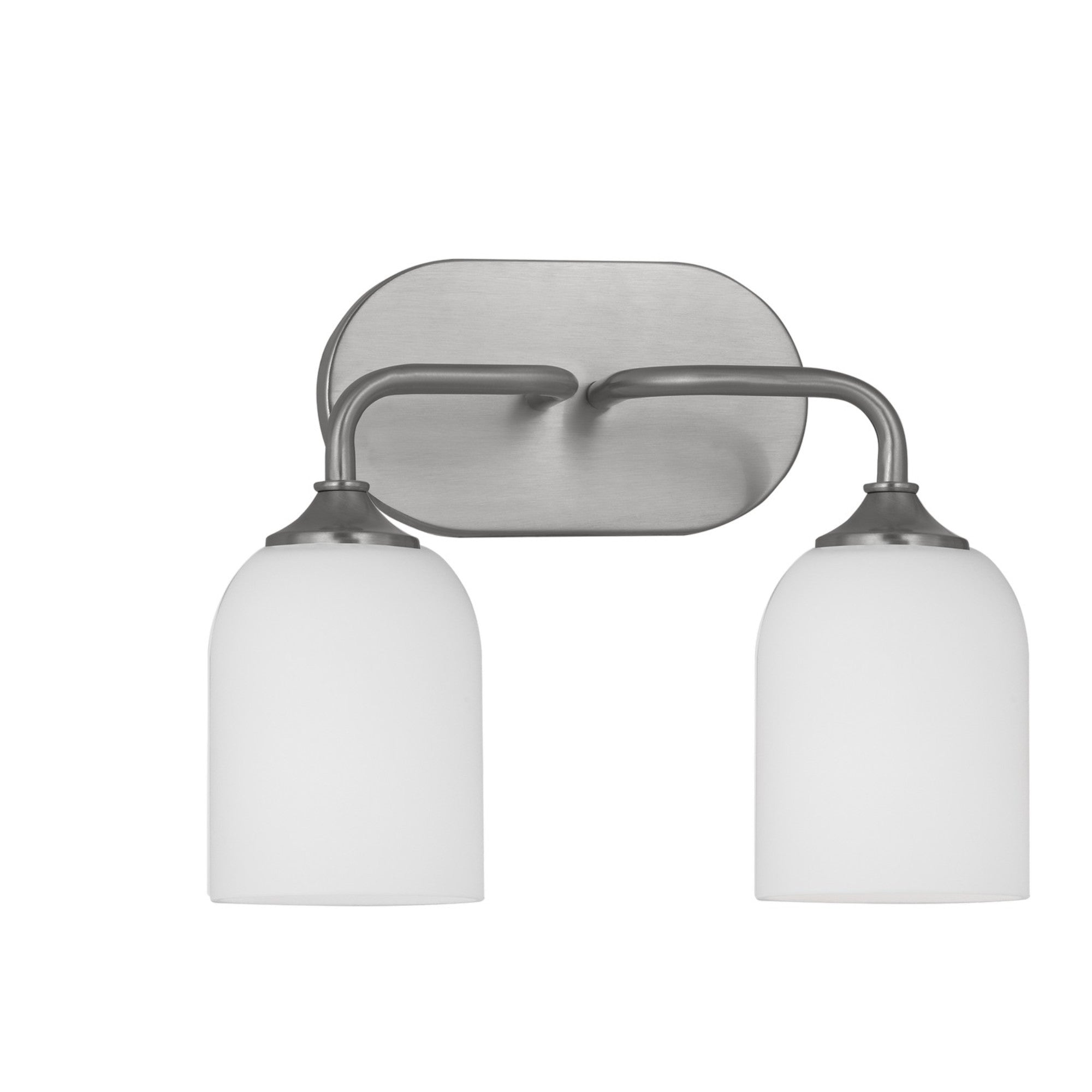 Emile 13" 2-Light Medium Vanity, Brushed Steel Finish