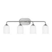 Emile 31" 4-Light X-Large Vanity, Brushed Steel Finish - Bees Lighting