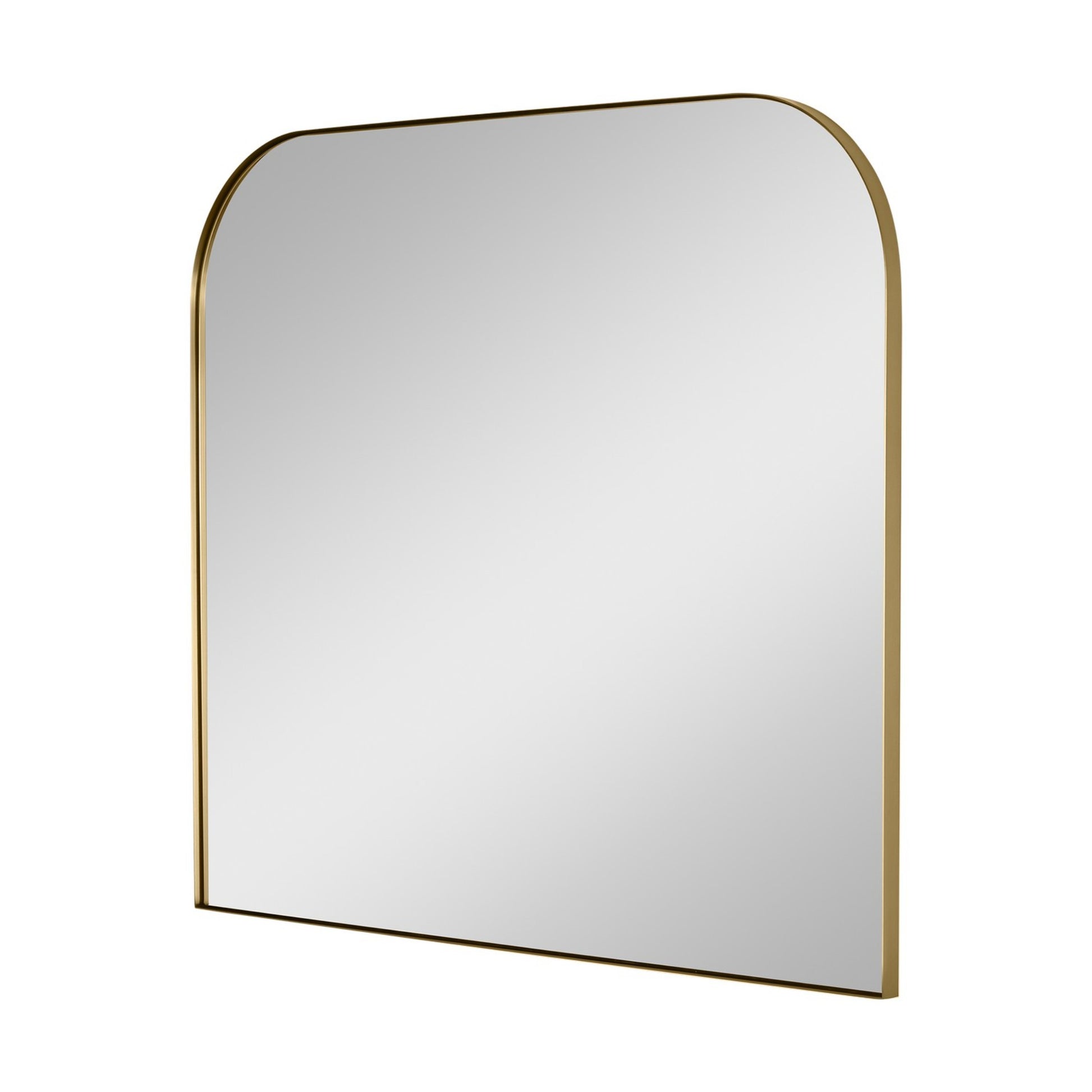 Planer 42" x 36" Wide Mirror, Burnished Brass Finish - Bees Lighting