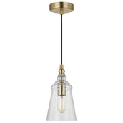 Loras 6" Mini Pendant, Satin Brass Finish - Bees Lighting