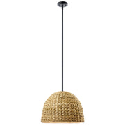 Raffiana 18" Mini Pendant, Black Finish - Bees Lighting