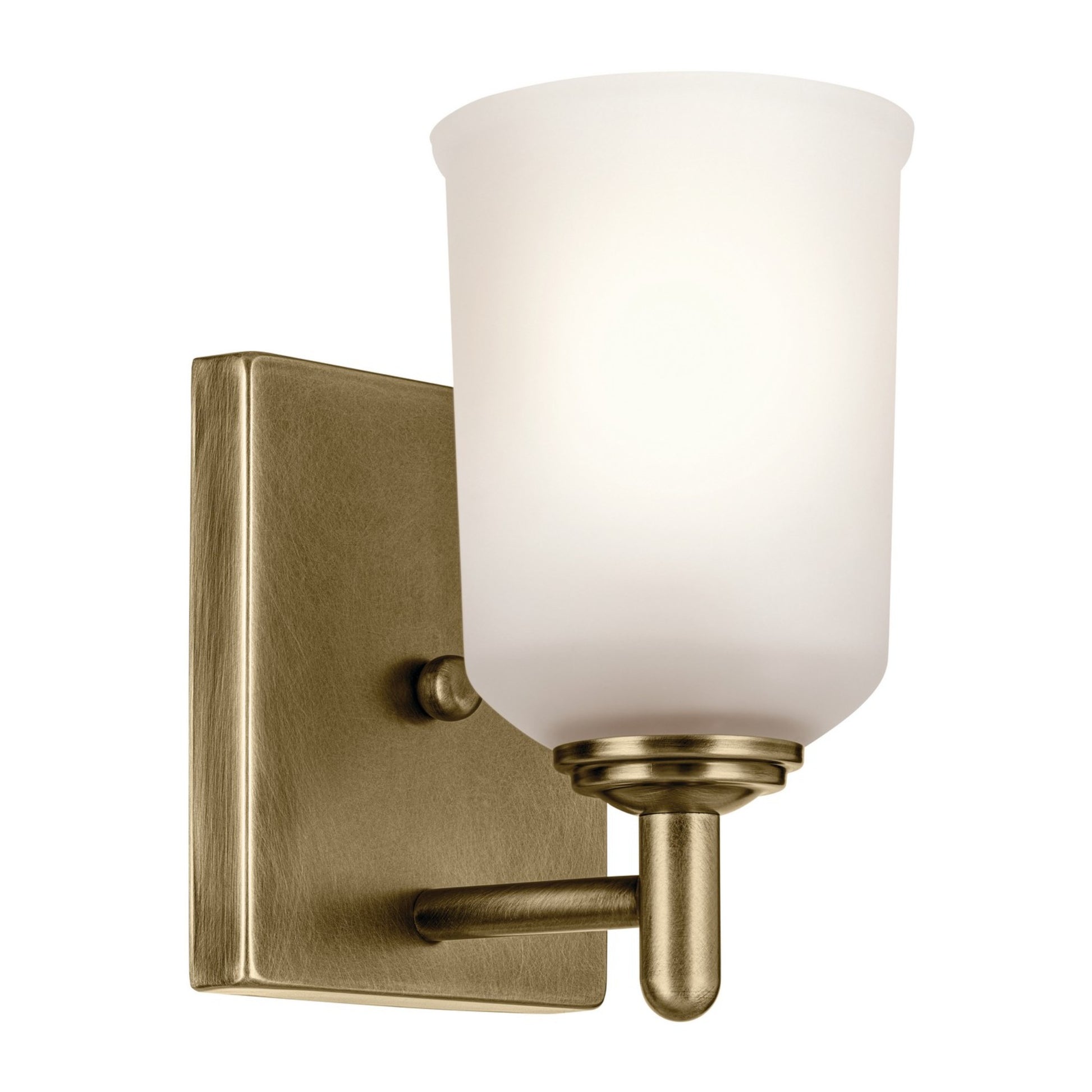 Shailene 5" Wall Sconce, Natural Brass Finish, Etched Glass - Bees Lighting