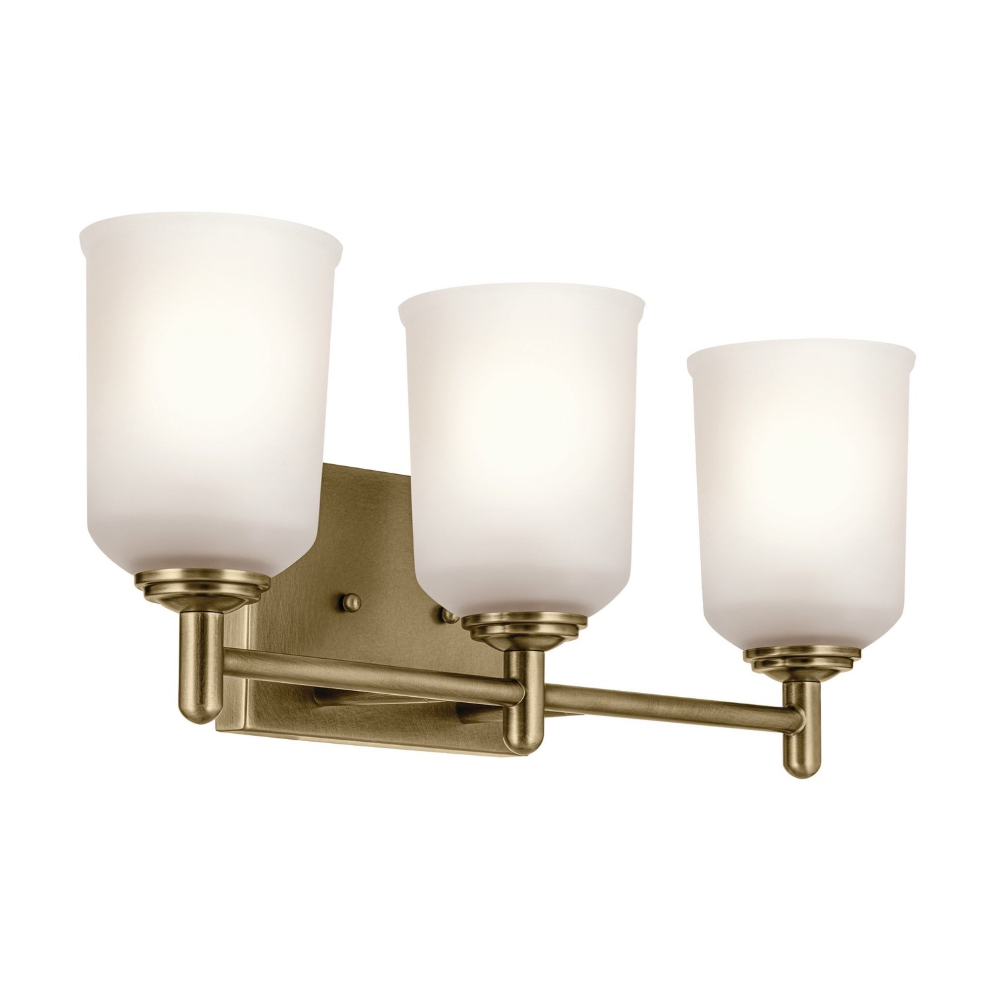Shailene 21" 3-Light Bath Vanity Light, Natural Brass Finish, Etched Glass - Bees Lighting