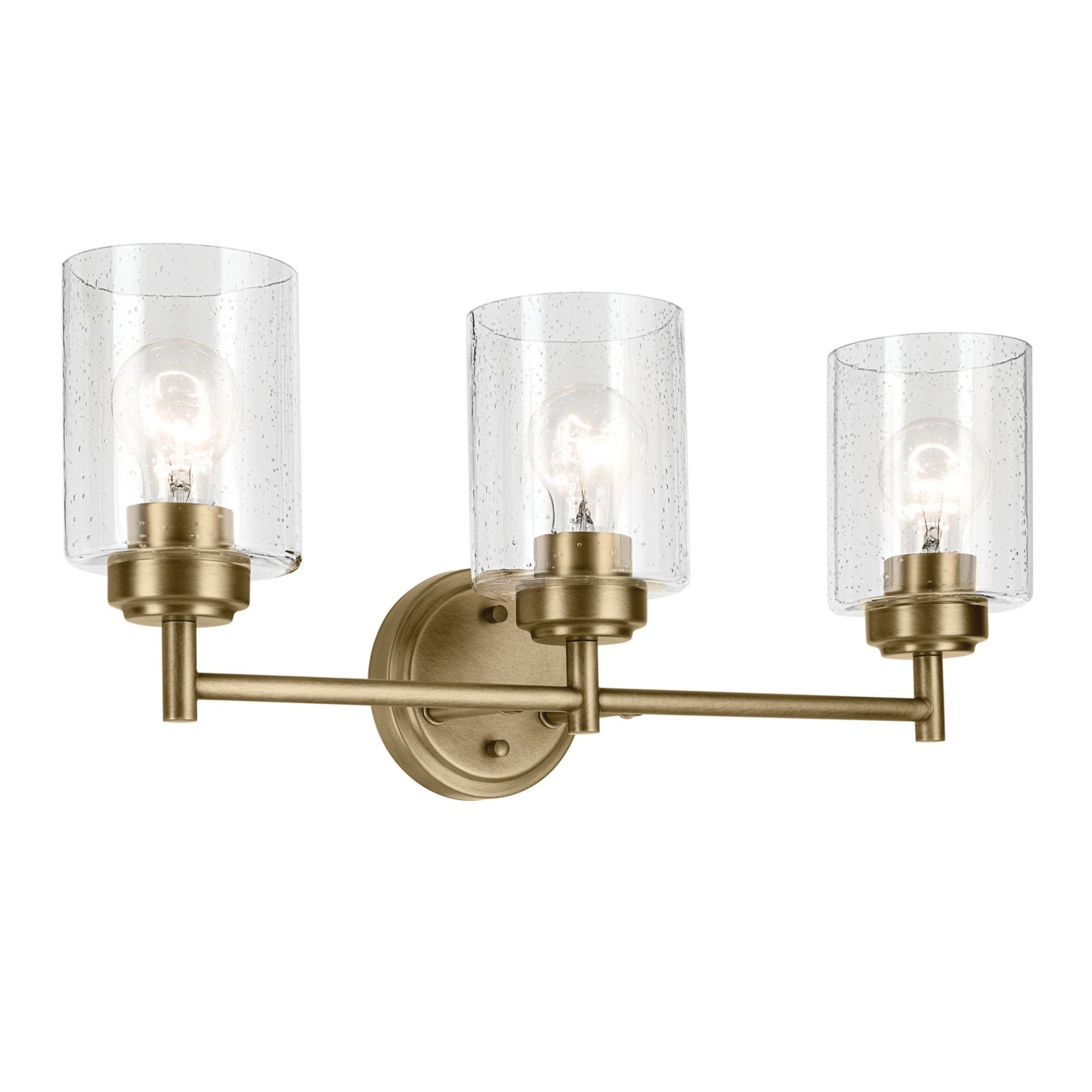 Winslow 22" 3-Light Bath Vanity Light, Natural Brass Finish - Bees Lighting