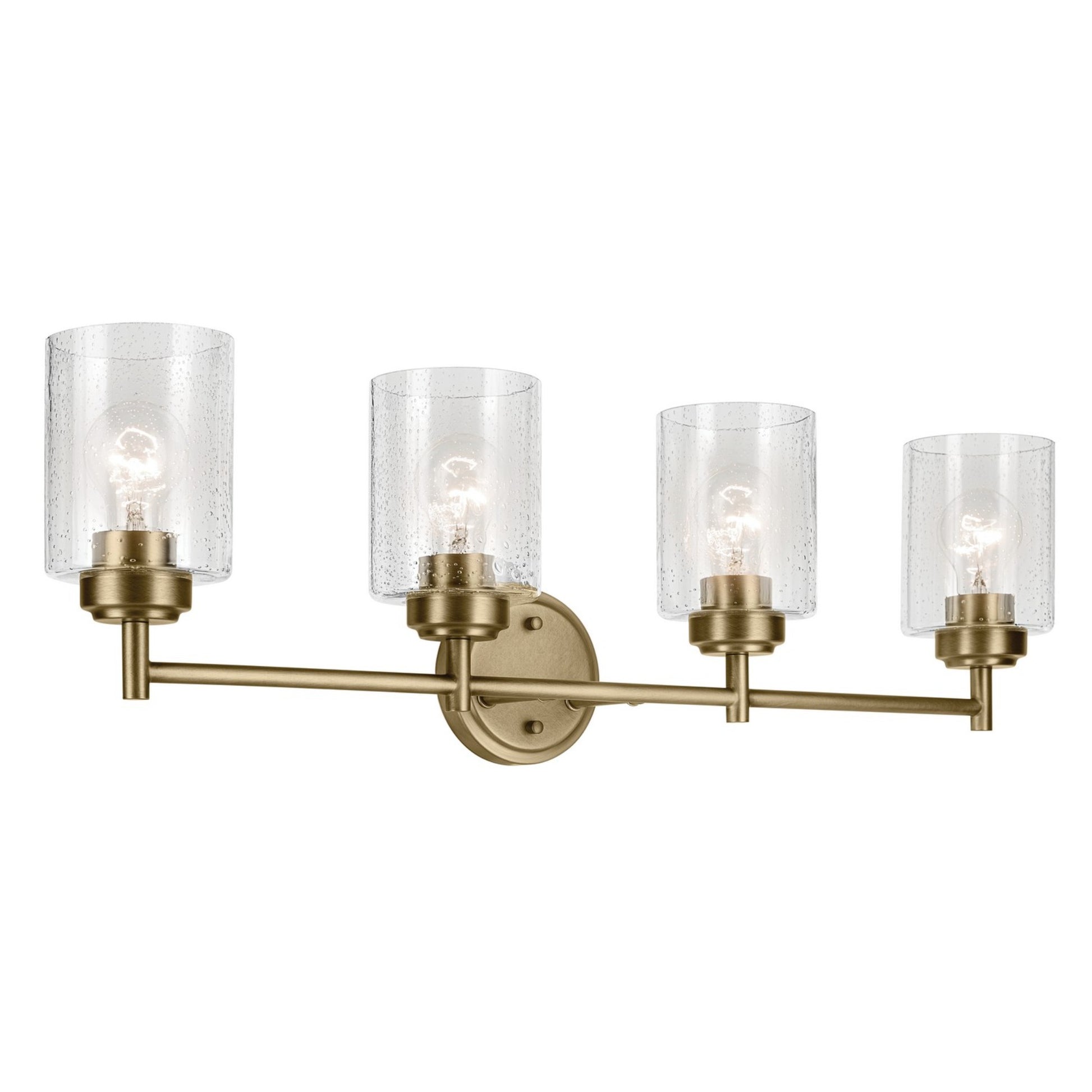 Winslow 30" 4-Light Bath Vanity Light, Natural Brass Finish - Bees Lighting