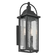Harbor Row 19" 2-Light Outdoor Wall Light, Textured Black Finish - Bees Lighting