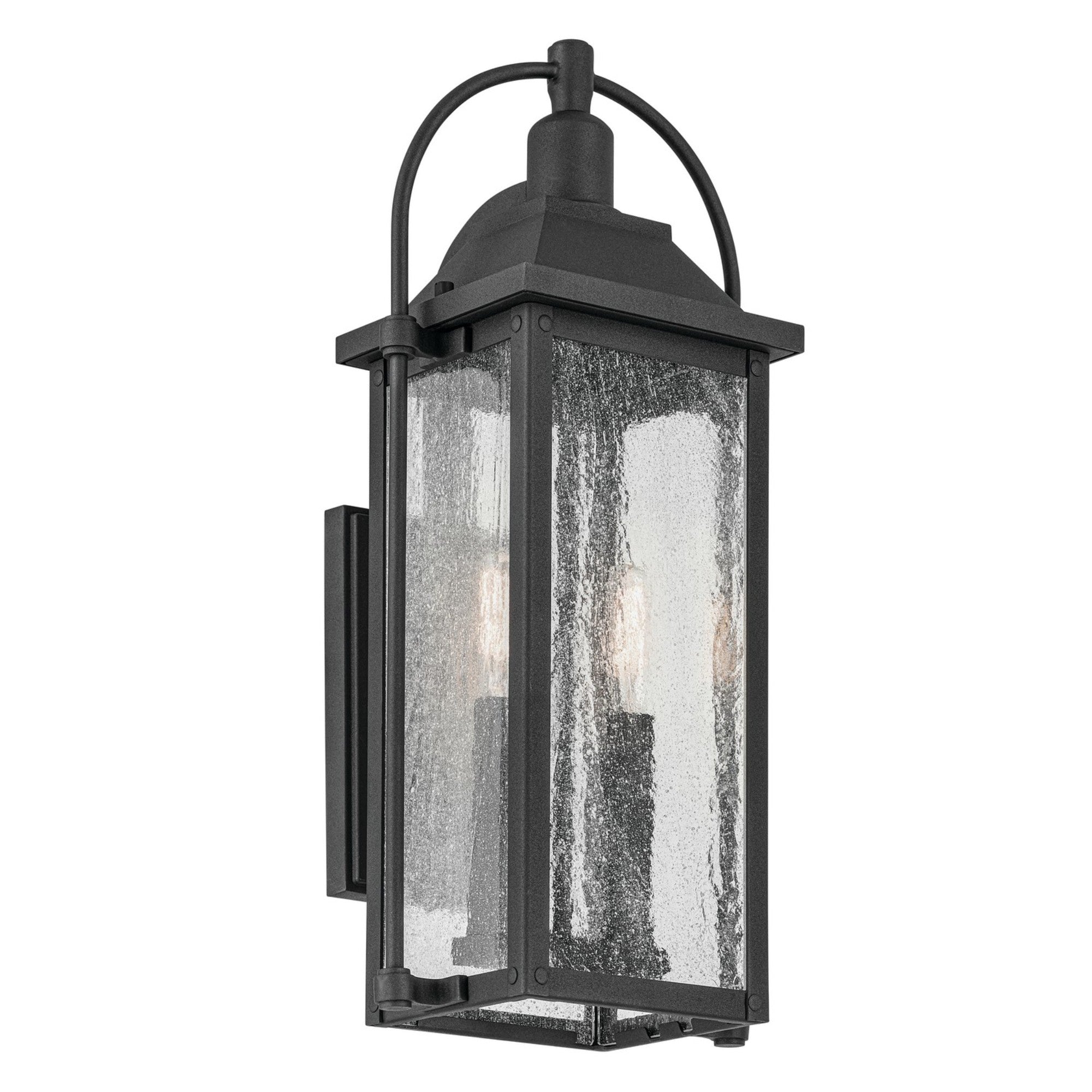 Harbor Row 19" 2-Light Outdoor Wall Light, Textured Black Finish - Bees Lighting