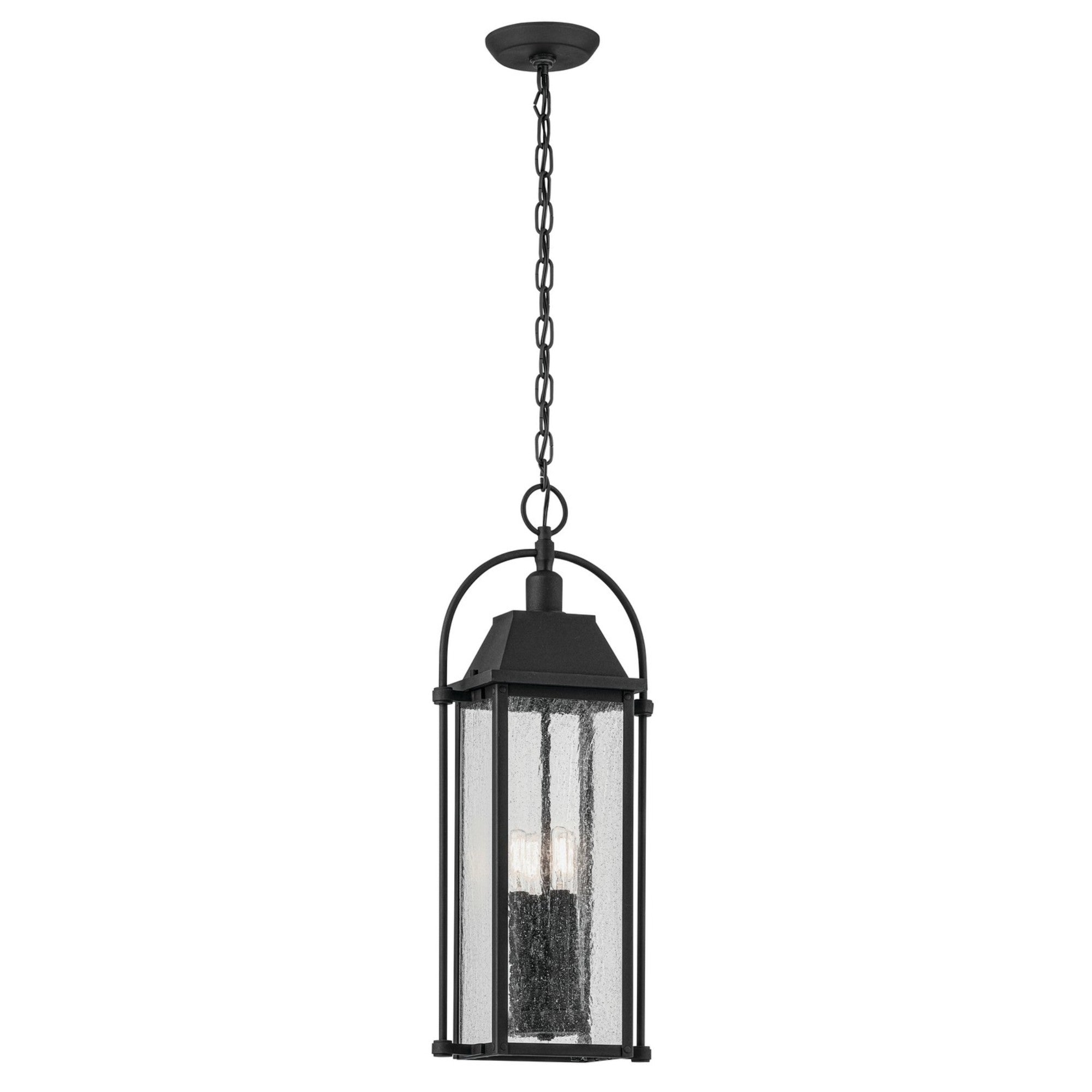 Harbor Row 26" 4-Light Outdoor Pendant, Textured Black Finish - Bees Lighting