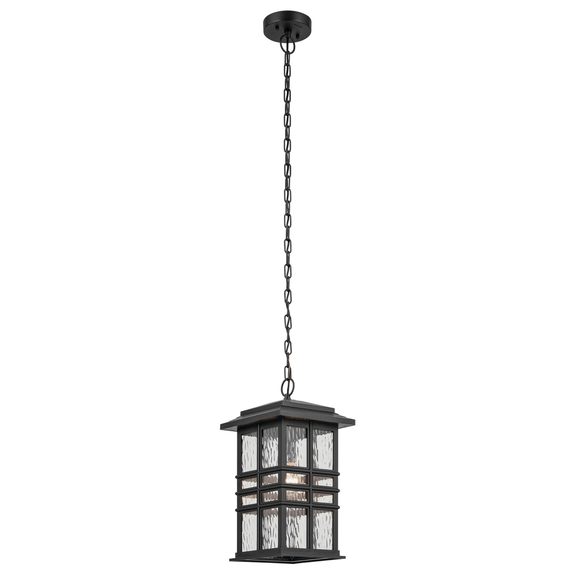 Beacon Square 18" Outdoor Pendant, Textured Black Finish - Bees Lighting