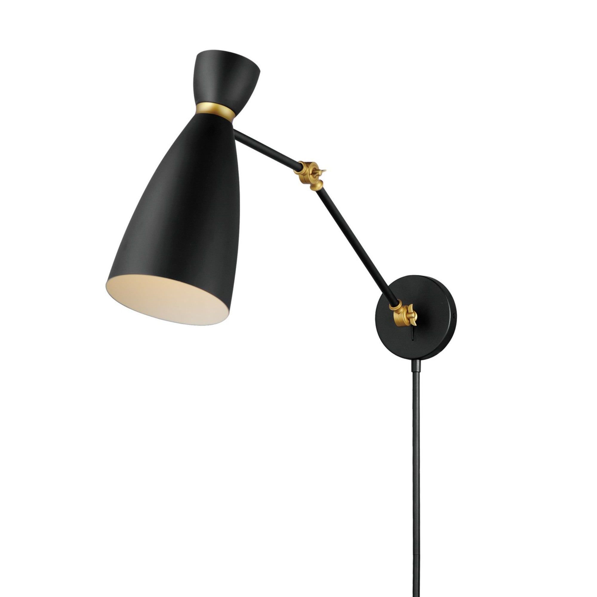 Carillon 15" Wall Sconce, Black & Satin Brass Finish - Bees Lighting