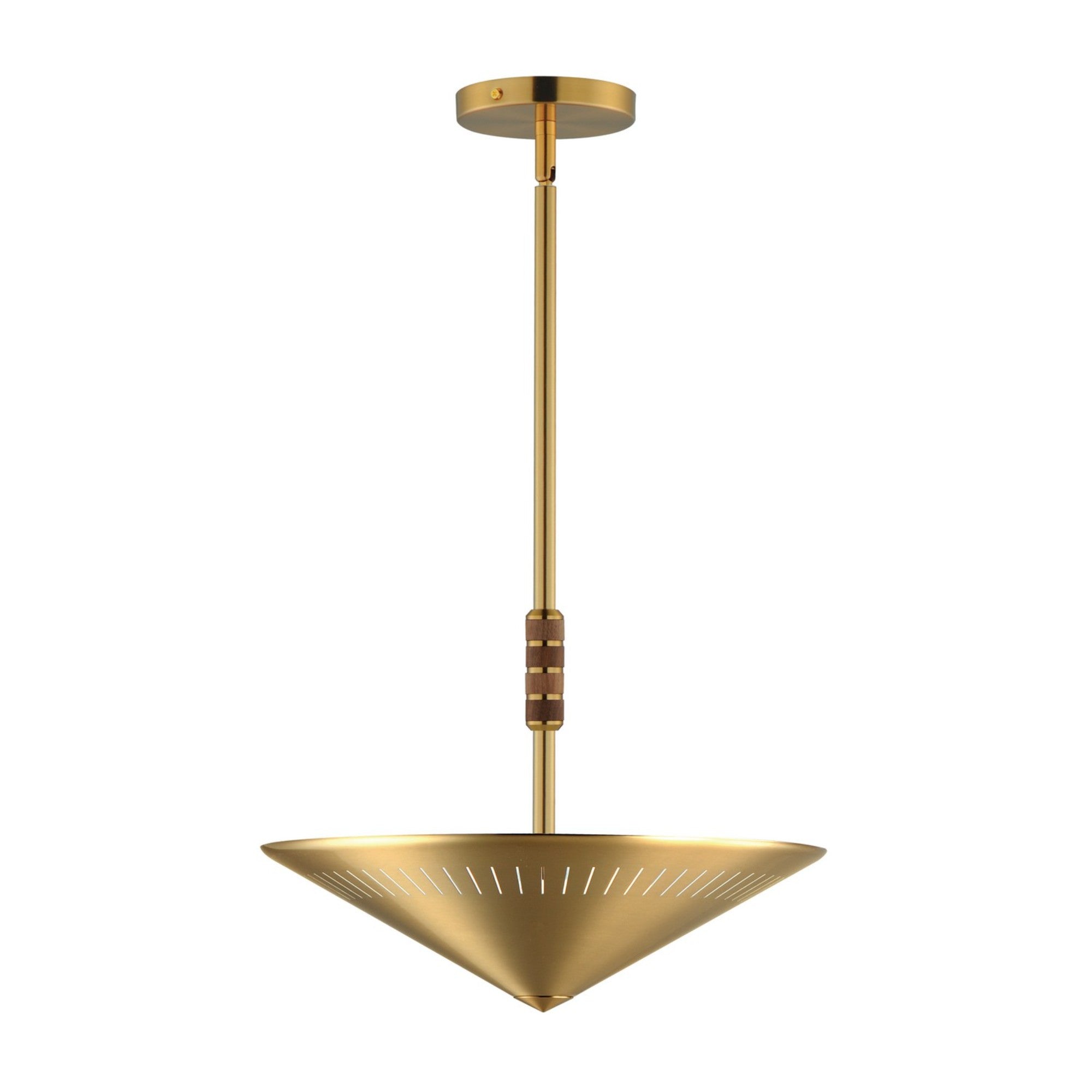 Helsinki 16" 2-Light Pendant, Natural Aged Brass Finish