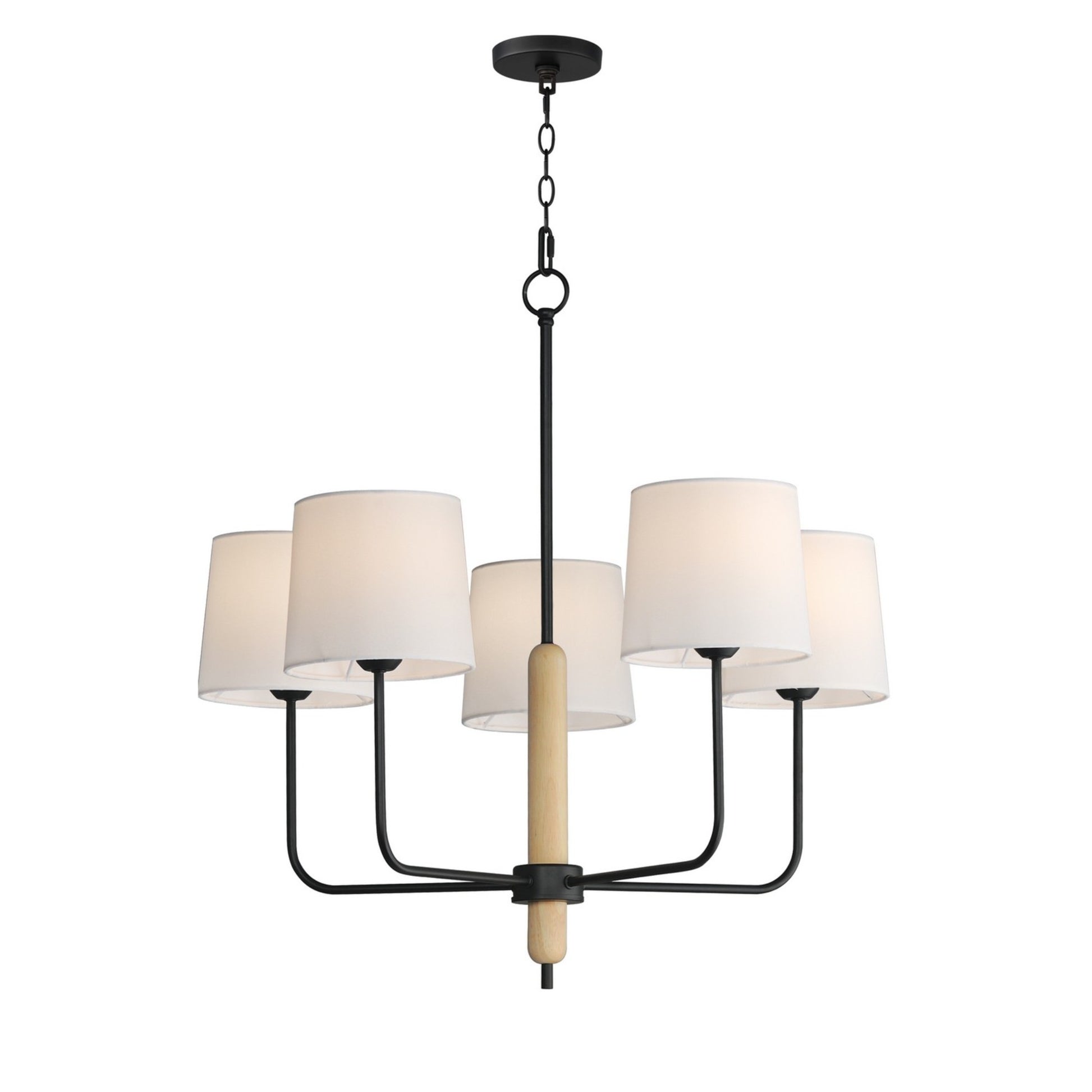 Bozeman 29" 5-Light Chandelier, Natural Wood Finish - Bees Lighting