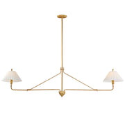 Kismet 60" 2-Light Pendant, Gold Leaf Finish - Bees Lighting