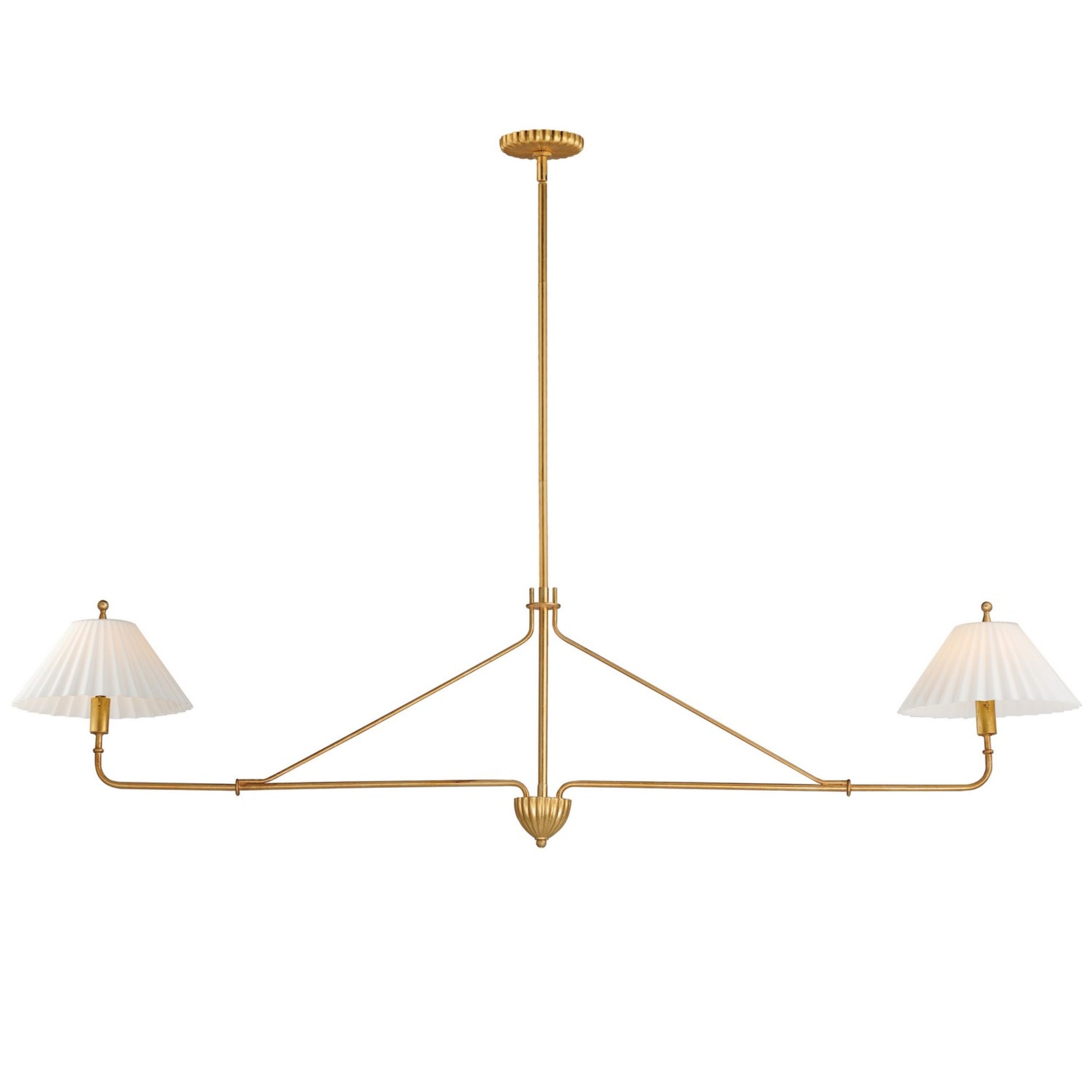 Kismet 60" 2-Light Pendant, Gold Leaf Finish - Bees Lighting