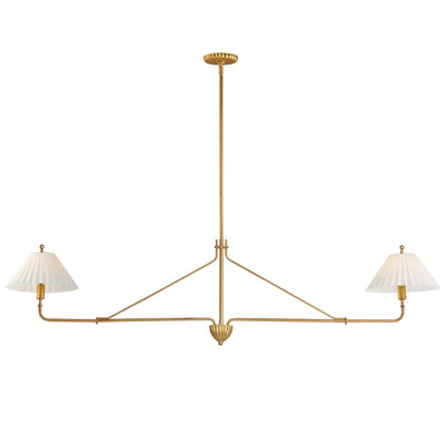 Maxim Kismet 60.25 in. 2-Light Pendant, Gold Leaf with Satin White Glass