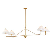 Kismet 60" 4-Light Linear Pendant, Gold Leaf Finish - Bees Lighting